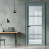Brooklyn 4 Pane Solid Wood Internal Door UK Made DD6308G - Clear Glass - Eco-Urban - Colour Options