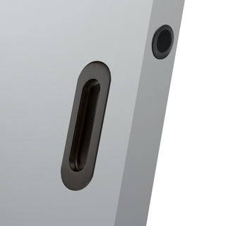 Image: Burbank 120mm Sliding Door Oval Flush Pulls Pair and Single Finger Pull - Matt Black Finish