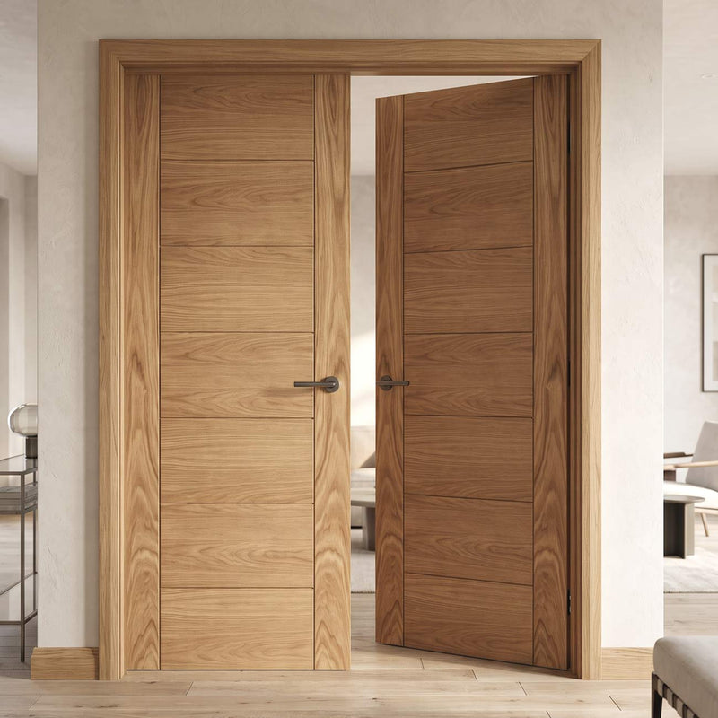 Carini 7P Oak Internal Internal Door Pair - Prefinished