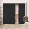 Minimalist Wardrobe Door & Frame Kit - Three Chelsea 4 Panel Black Painted Door - Prefinished