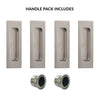 2 Pairs of Chester 120mm Sliding Door Oblong Flush Pulls and 2x  Finger Pull - Polished Stainless Steel