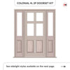 Exterior Colonial 4L 2P Front Door with Two Sidelights - Customisable: Size, Colour, Glass and Sidelight Options