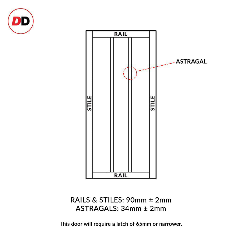 Cornwall 3 Panel Solid Wood Internal Door UK Made DD6404 - Eco-Urban®
