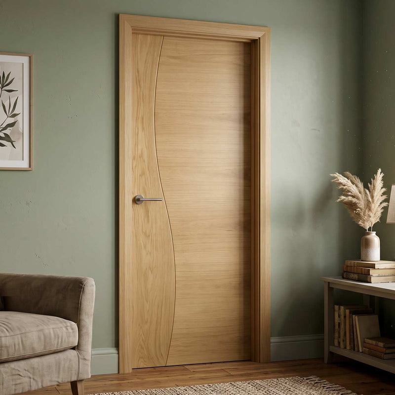 Cadiz Real American White Oak Crown Cut Veneer Fire Internal Door - Prefinished - 1/2 Hour Fire Rated