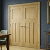 Cambridge Period Oak Internal Door Pair - Unfinished