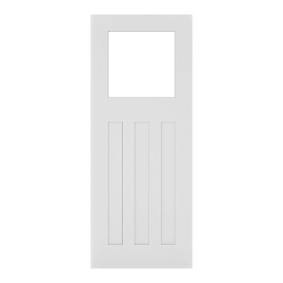 EasiKit Internal Door and Frame Kit - Cambridge White Primed Period Internal Door - Clear Glass