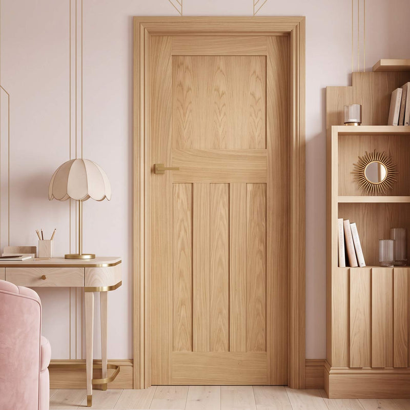 Cambridge Period Oak Fire Internal Door - 1/2 Hour Rated - Unfinished