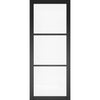 Camden Black Staffetta Quad Telescopic Pocket Door - Prefinished - Clear Glass - Urban Collection