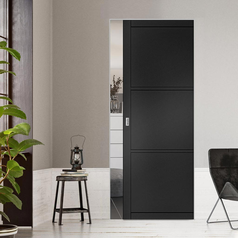 Camden Black Single Absolute Evokit Pocket Door - Prefinished - Urban Collection