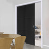 Camden Black Staffetta Twin Telescopic Pocket Door - Prefinished - Urban Collection