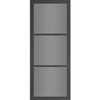 Top Mounted Stainless Steel Sliding Track & Camden Black Double Door - Prefinished - Tinted Glass - Urban Collection