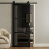 Top Mounted Sliding Track & Door - Camden Black Door - Prefinished - Tinted Glass - Urban Collection