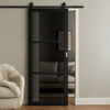 Top Mounted Sliding Track & Door - Camden Black Door - Prefinished - Tinted Glass - Urban Collection