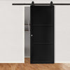 Top Mounted Sliding Track & Door - Camden Black Door - Prefinished - Urban Collection