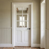 Canterbury 6 Pane 2 Panel Internal Door - Clear Glass - White Primed