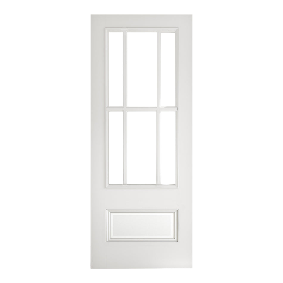 EasiKit Internal Door and Frame Kit - Canterbury White Primed Internal Door - Clear Bevelled Glass