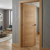 FD30 Fire Internal Door, Carini 7 Panel Oak Flush Internal Door - 30 Minute Fire Rated - Prefinished