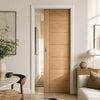 Carini 7P Oak Single Evokit Pocket Door - Prefinished