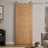 Top Mounted Stainless Steel Sliding Track & Door - Carini Oak Internal Door - Prefinished