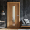Carini Oak Internal Door - Long Clear Glass - Unfinished