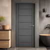 Carolina Slate Grey Grained Internal PVC Door - Suitable for Bathrooms
