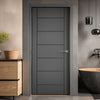 Carolina Slate Grey Grained Internal PVC Door - Suitable for Bathrooms