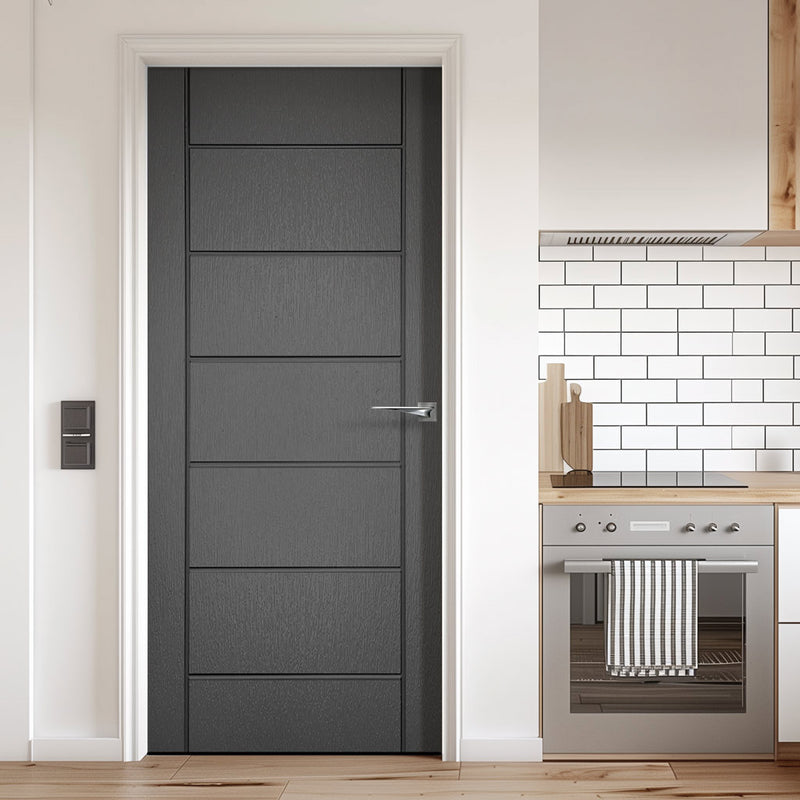 Carolina Slate Grey Grained Internal PVC Door