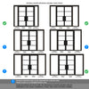 BlackRoom Divider - Chelsea 4 Pane Clear Glass Prefinished Door Pair with Full Glass Sides