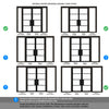 ThruEasi Black Room Divider - Chelsea 4 Pane Clear Glass Prefinished Door Pair with Full Glass Sides