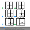 BlackRoom Divider - Chelsea 4 Pane Clear Glass Prefinished Door Pair with Full Glass Side