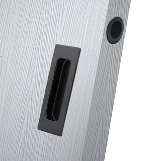Image: Chester 120mm Sliding Door Oblong Flush Pulls Pair and Single Finger Pull - Matt Black Finish