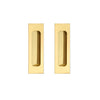 Four Pairs of Chester 120mm Sliding Door Oblong Flush Pulls - Polished Gold Finish