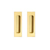 Two Pairs of Chester 120mm Sliding Door Oblong Flush Pulls - Polished Gold Finish