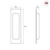 Chester 120mm Sliding Door Oblong Flush Pulls Pair and Single Finger Pull - Matt Black Finish