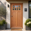 Chigwell Hardwood Front Door and Frame Set with Fittings - Clear Toughened Double Glazing