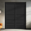 Chord Panel Solid Wood Internal Door Pair UK Made DD0110P - Shadow Black Premium Primed - Urban Lite® Bespoke Sizes