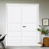 Chord Panel Solid Wood Internal Door Pair UK Made DD0110P - Cloud White Premium Primed - Urban Lite® Bespoke Sizes