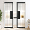 Civic Black Industrial Double Evokit Pocket Doors with Reeded  Glass - Prefinished