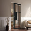 Civic Black Industrial Single Absolute Evokit Pocket Door with Reeded  Glass - Prefinished
