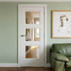 JBK White Classic Catton Primed Internal Door - Clear Glass