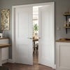 J B Kind White Classic Hardwick Panel Primed Internal Door Pair