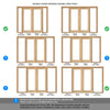 Oak Room Divider - Pattern 10 with Clear Glass Unfinished Door Pair with Full Glass Sides