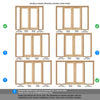 Oak Room Divider - Pattern 10 with Clear Glass Unfinished Door Pair with Full Glass Sides