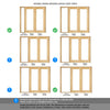 Oak Room Divider - Pattern 10 with Clear Glass Unfinished Door Pair with Full Glass Side