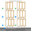 Oak Room Divider - Pattern 10 with Clear Glass Unfinished Door Pair with Full Glass Side