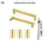 Concord 280mm Back to Back Pull Handle Pack - 3 Square Hinges - Polished Gold Finish
