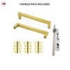 Concord 280mm Back to Back Pull Handle Pack - 3 Square Hinges - Polished Gold Finish