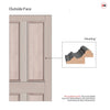 Exterior Colonial Made to Measure 4 Panel Front Door - 57mm Thick - Six Colour Options