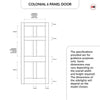 Exterior Colonial 6 Panel Front Door and Frame - Colour Options