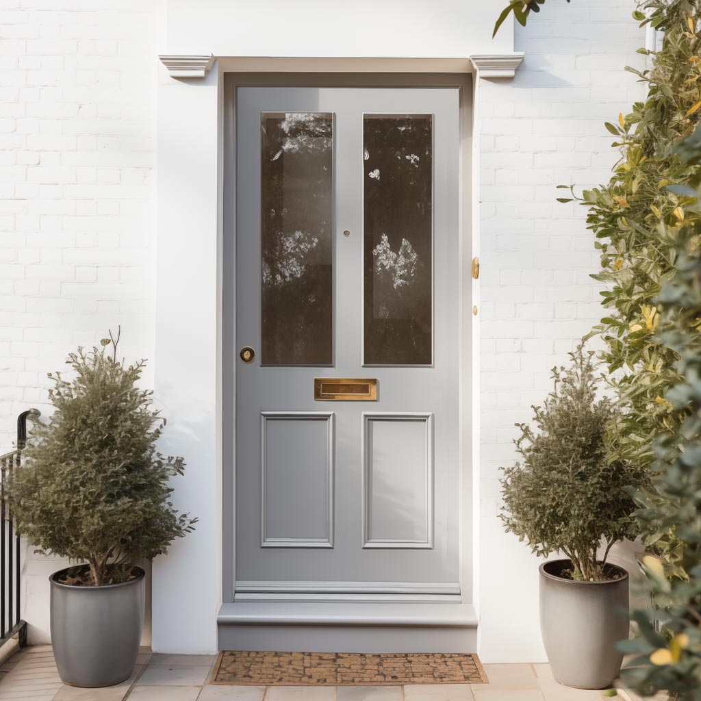 Exterior Colonial Made to Measure Front Door - 45mm Thick - Seven Colour Options - Toughened Double Glazing - 2 Pane 2 panel